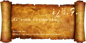 Érsek Friderika névjegykártya